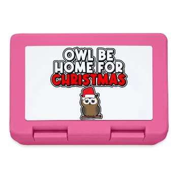 Owl will be at home for Christmas - Lunchbox - pink - Front