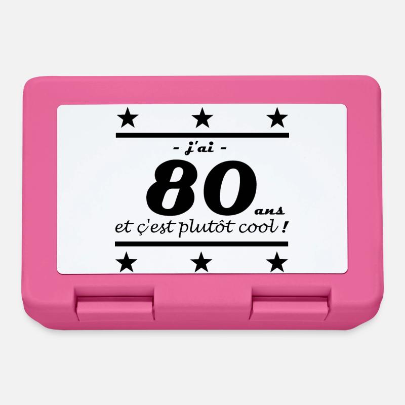 j ai 80 ans - Boîte à goûter - rose