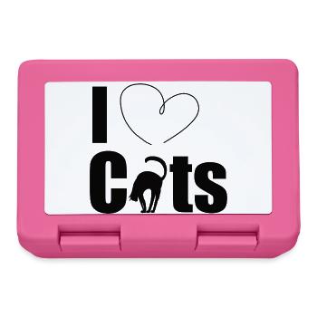 I love cats - Lunchbox - pink - Front