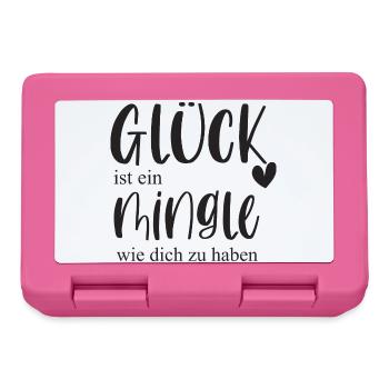 Mingle Single Freundschaft Plus Date Geschenk - Brotdose - Pink - Vorne