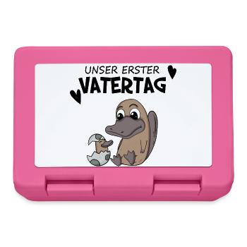 Vatertag Geschenk - Unser erster Vatertag - Brotdose - Pink - Vorne