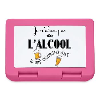 N'abuser pas de l'Alcool - Boîte à goûter - rose - Devant