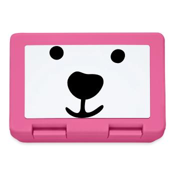 Ours polaire visage cadeau de Noël idée bande dessinée pour enfants - Boîte à goûter - rose - Devant