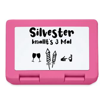 Silvester Knallen Alkohol Böller - Brotdose - Pink - Vorne