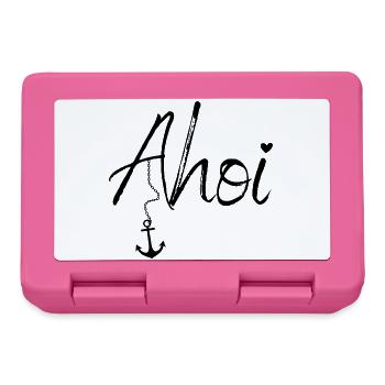 Maritime Mode mit Ahoi und Anker - Brotdose - Pink - Vorne