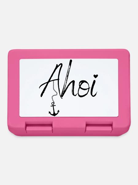 Maritime Mode mit Ahoi und Anker - Brotdose - Pink