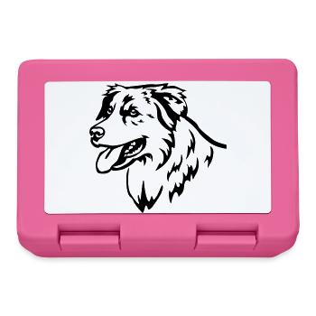 Australian Shepherd Head - Lunchbox - pink - Front