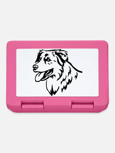 Australian Shepherd Kopf - Brotdose - Pink