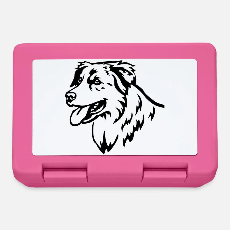 Australian Shepherd Kopf - Brotdose - Pink