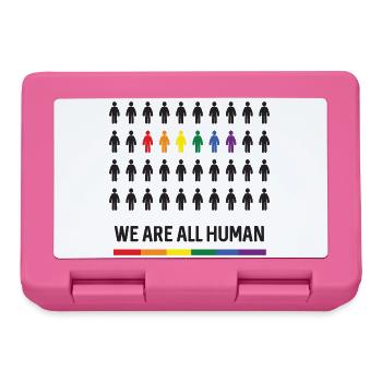 Mois de la fierté LGBTQ - Nous sommes tous humains - Boîte à goûter - rose - Devant