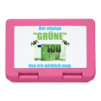 Den Grüne mag ich ! - Brotdose - Pink - Vorne