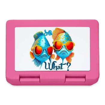 Poissons colorés avec des lunettes de soleil - Boîte à goûter - rose - Devant