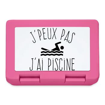 J'peux pas j'ai Piscine - Humour Natation - Boîte à goûter - rose - Devant