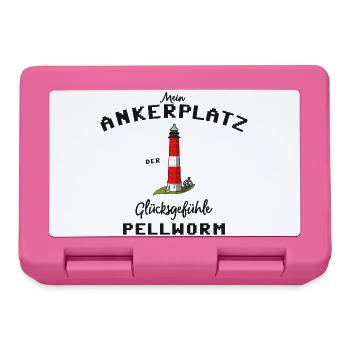 Pellworm, Ankerplatz Glücksgefühle, Leuchtturm - Brotdose - Pink - Vorne