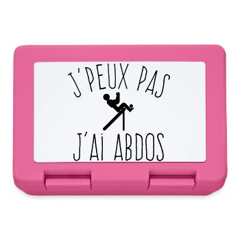 J'peux pas j'ai Abdos - Humour Musculation - Boîte à goûter - rose - Devant