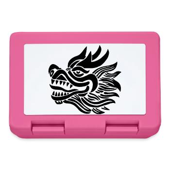 Chinese Dragon Head (Black) - Lunchbox - pink - Front