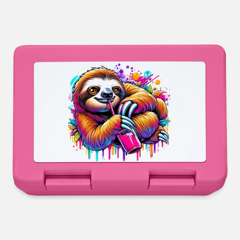 Faultier - Brotdose - Pink