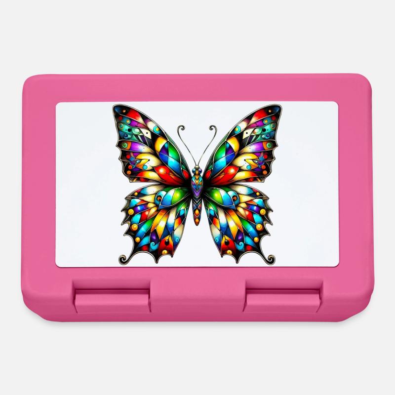 Papillon - Boîte à goûter - rose
