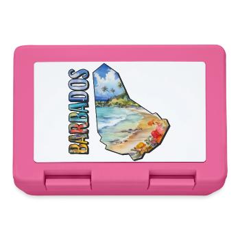 Carte à l’aquarelle Barbade - Boîte à goûter - rose - Devant