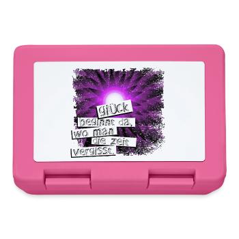 Glück beginnt da wo man die zeit vergisst - Brotdose - Pink - Vorne