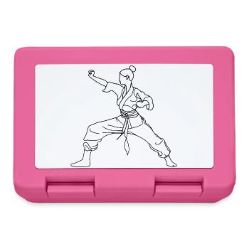 Dessin au trait de Karaté Girl - Boîte à goûter - rose - Devant