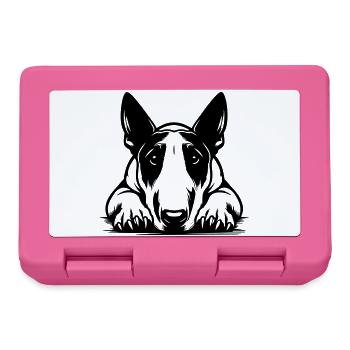 Bull Terrier Head with Paws - Lunchbox - pink - Front
