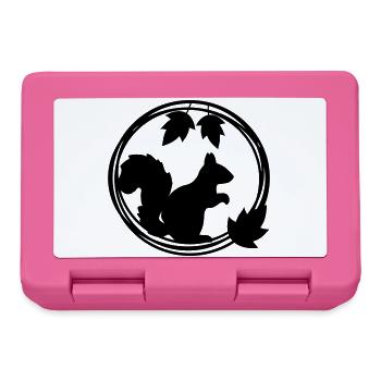 Silhouette d’écureuil en couronne de feuilles - Boîte à goûter - rose - Devant