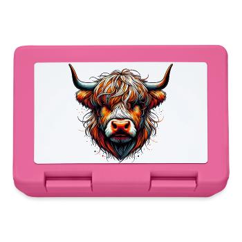 Scottish Highland Cow - Lunchbox - pink - Front