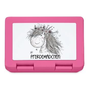 Horse Girl Pferdemädchen Pferde Cartoon - Brotdose - Pink - Vorne