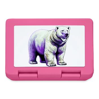 White polar bear - Lunchbox - pink - Front