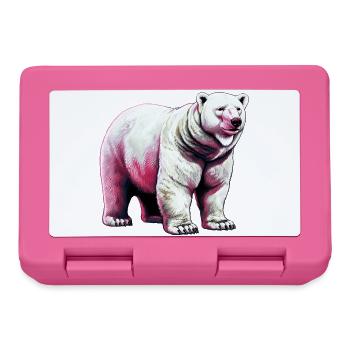 White polar bear - Lunchbox - pink - Front