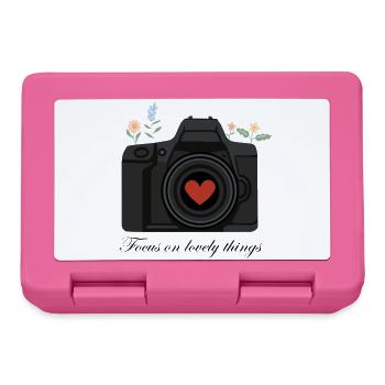 Camera Love – Design pour les amateurs de photographie - Boîte à goûter - rose - Devant