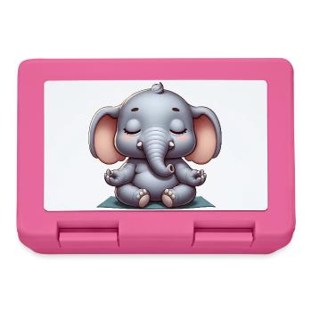 Cute Elephant Yoga Meditation Relaxation Peace - Lunchbox - pink - Front