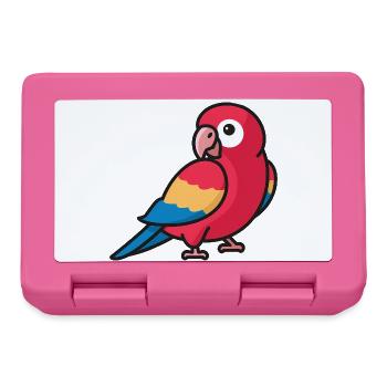 Ara Papagei Cartoon Tierliebhaber - Brotdose - Pink - Vorne