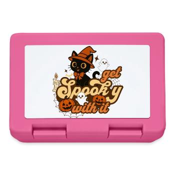 Conception fantaisiste de chat d’Halloween - Boîte à goûter - rose - Devant