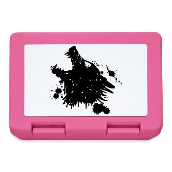 Howling Black Wolf - Lunchbox - pink - Front