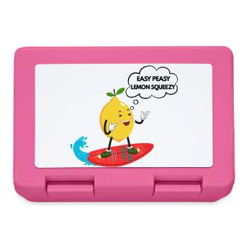 Humorvoller Zitronen-Surfer - Brotdose - Pink - Vorne