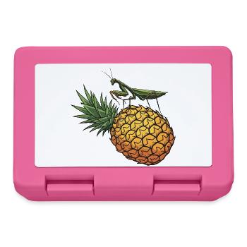 Ananas avec illustration de sauterelle - Boîte à goûter - rose - Devant