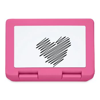 Two Hearts Scribble - Lunchbox - pink - Front