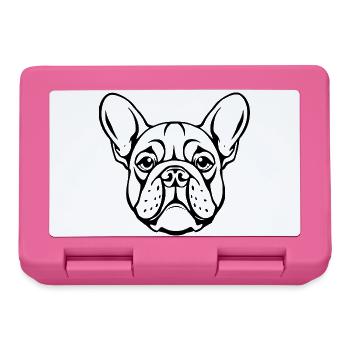 Bulldog Black Dog T-shirt Gift - Lunchbox - pink - Front