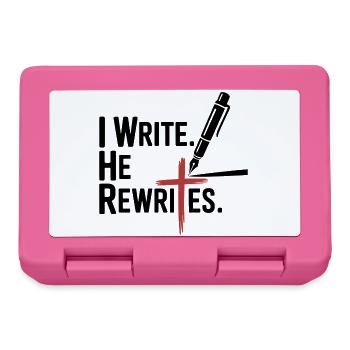 I Write He Rewrites Glauben Jesus - Brotdose - Pink - Vorne