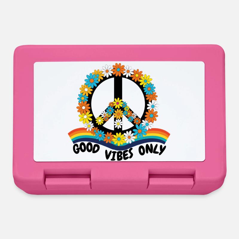 Flower Power Peace – Goood Vibes Only - Brotdose - Pink