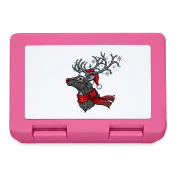 Cadeau de t-shirt de Noël de renne drôle - Boîte à goûter - rose - Devant