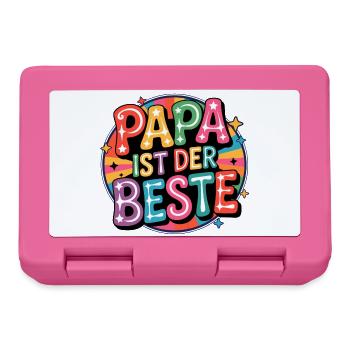 Papa Ist Der Beste – Pop-Art Farbspiel - Brotdose - Pink - Vorne