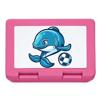 Whale Football Comic - Lunchbox - pink - Front