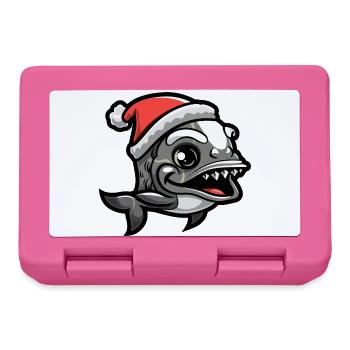 Noël de poisson piranha - Boîte à goûter - rose - Devant