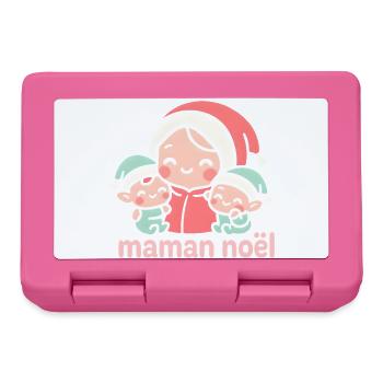 Maman Noël et ses deux bébés kawaii - Boîte à goûter - rose - Devant
