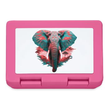 Elefant Afrika Safari Natur Wildnis Aquarell Kunst - Brotdose - Pink - Vorne