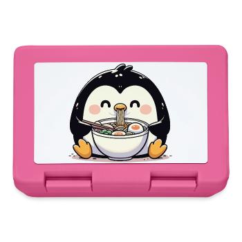 Penguin with noodles ramen kawaii penguin - Lunchbox - pink - Front