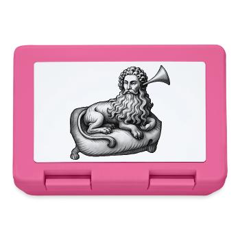 DEAF LION MAN - black & white - Lunchbox - pink - Front